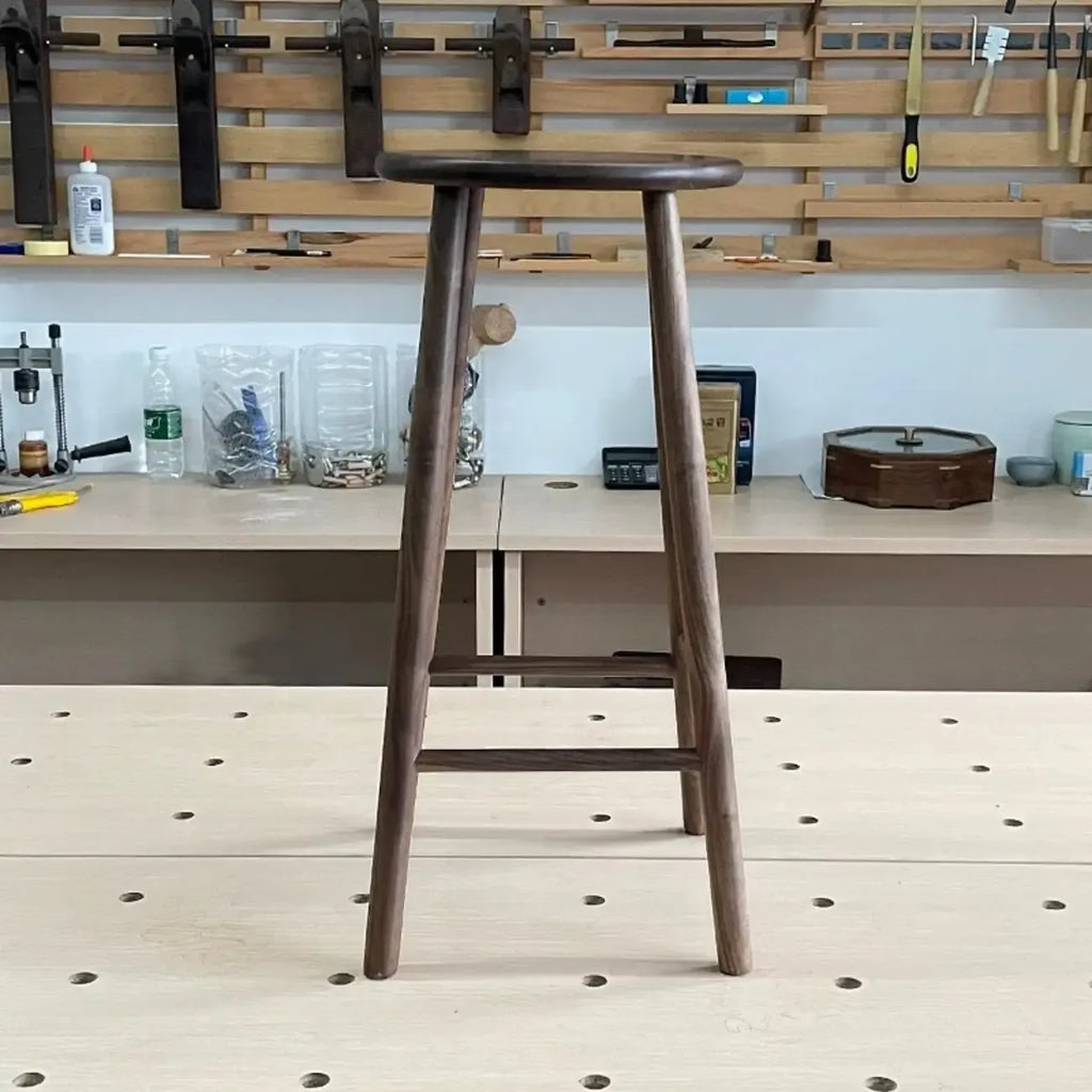 Bar Height Footrest Wood Modern Backless Bar Stools