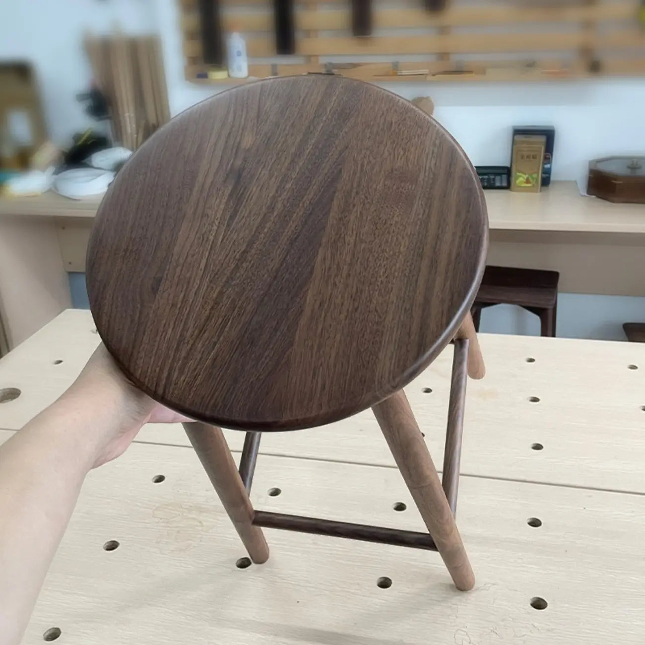 Bar Height Footrest Wood Modern Backless Bar Stools