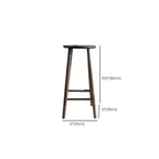 Bar Height Footrest Wood Modern Backless Bar Stools