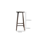 Bar Height Footrest Wood Modern Backless Bar Stools