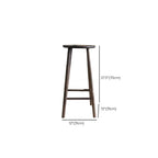 Bar Height Footrest Wood Modern Backless Bar Stools