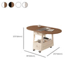 Adjustable Tabletop Modern Wood Side Table with Wheels