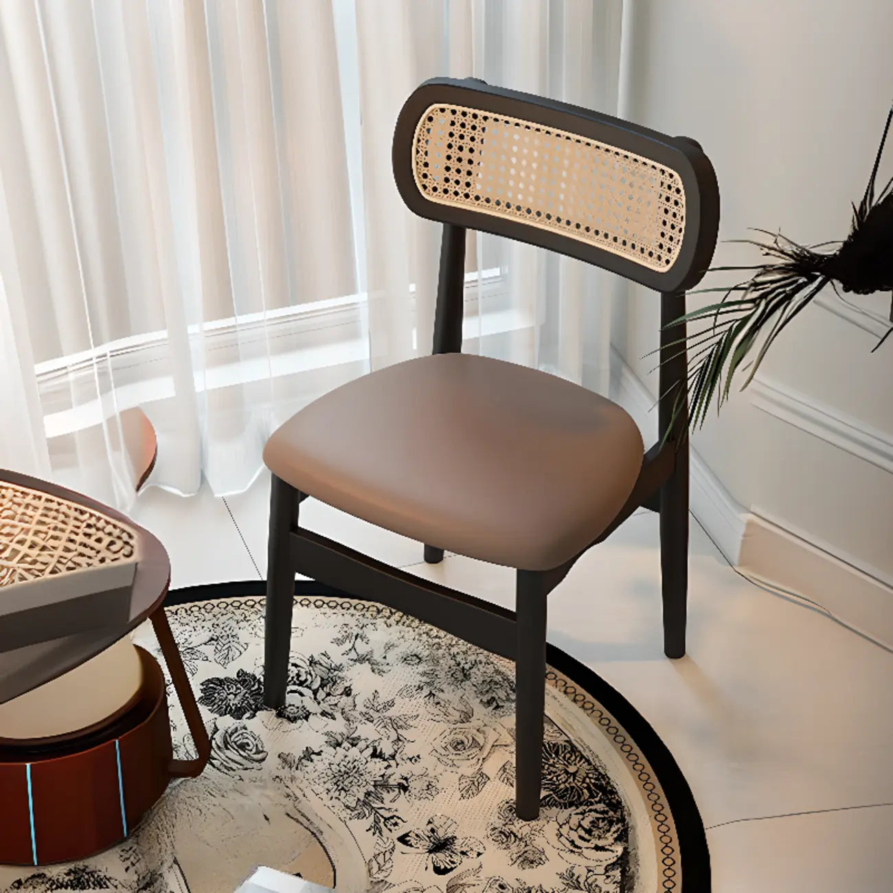 Soft Retro Upholstered Faux Leather Dining Chair