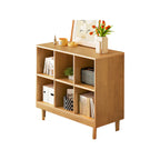 Brown Natural Wood Freestanding Modular Cube Bookcase