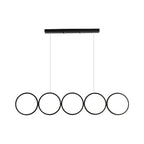 5-Light Modern Black Large Ring Island Pendant Light