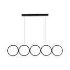 5-Light Modern Black Large Ring Island Pendant Light