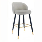 Counter Height Leather Bucket Glam Bar Stools
