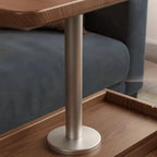 Swivel Tabletop Adjustable Wood Side Table with Wheels