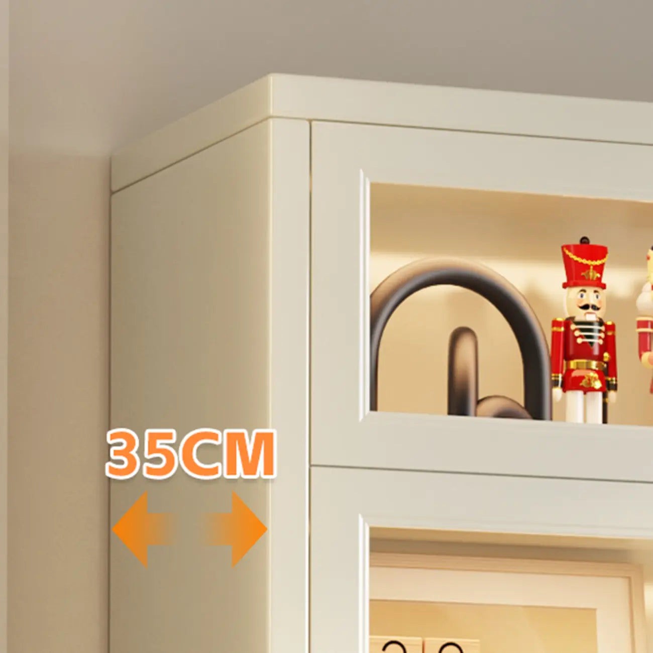 Chalk Vertical Bookshelves with 3 Cabinets, 3-Shelf Alloy Frame and Closed Back