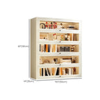 Chalk Vertical Bookshelves with 3 Cabinets, 3-Shelf Alloy Frame and Closed Back