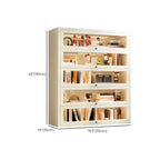 Chalk Vertical Bookshelves with 3 Cabinets, 3-Shelf Alloy Frame and Closed Back