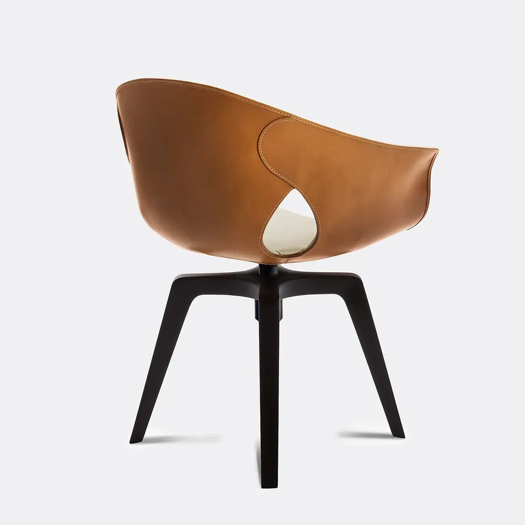 Mid-century Modern Swivel Dining Chairs Curved Low Back