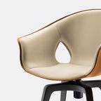 Mid-century Modern Swivel Dining Chairs Curved Low Back