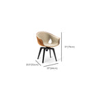 Mid-century Modern Swivel Dining Chairs Curved Low Back