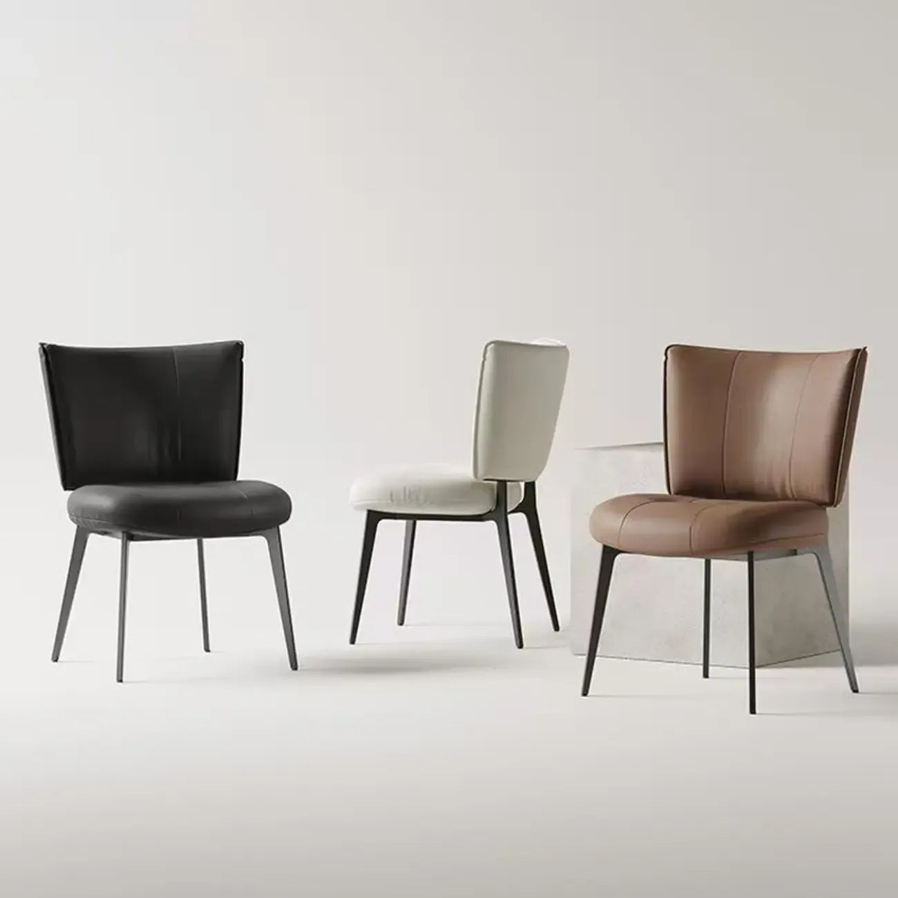 Urban Chic Curved Back Upholstered Trufted Dining Chairs