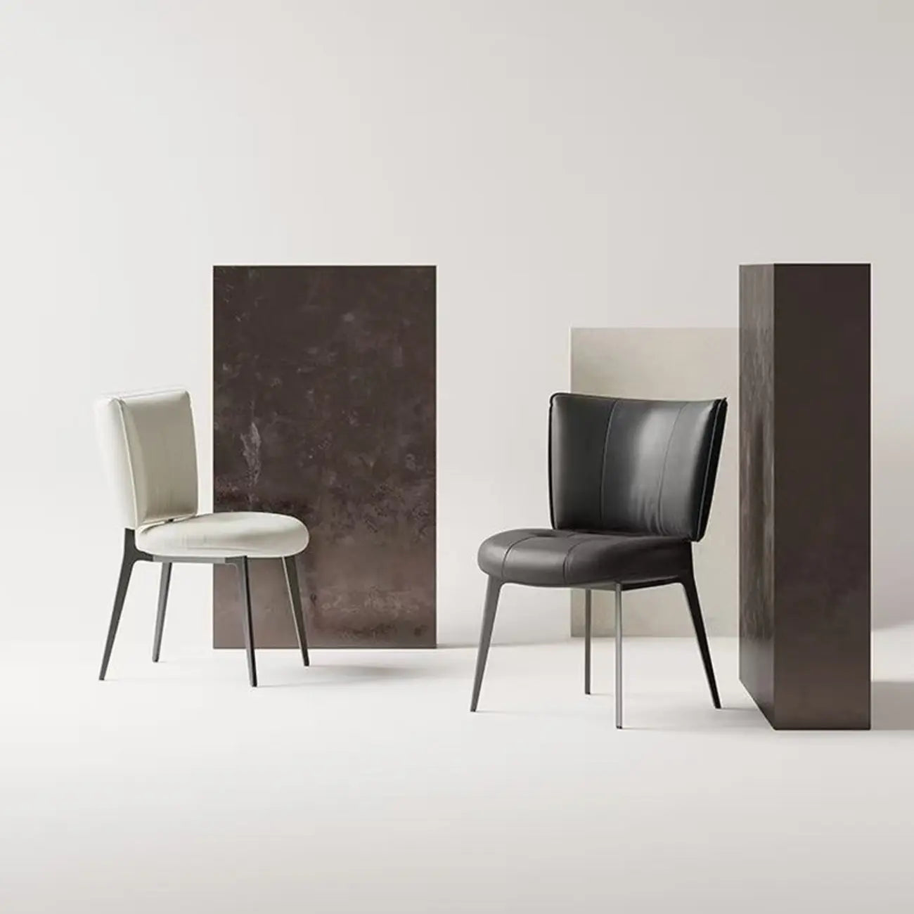Urban Chic Curved Back Upholstered Trufted Dining Chairs