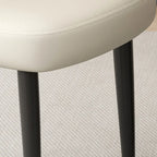 Minimalist High Back Cow Leather Armless Dining Chairs