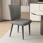 Minimalist High Back Cow Leather Armless Dining Chairs