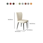 Minimalist High Back Cow Leather Armless Dining Chairs