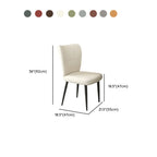 Minimalist High Back Cow Leather Armless Dining Chairs
