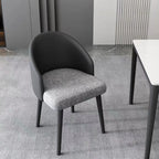 Minimalist Black Upholstered Fabric Dining Chair Low Back