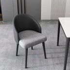 Minimalist Black Upholstered Fabric Dining Chair Low Back