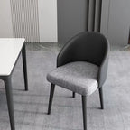 Minimalist Black Upholstered Fabric Dining Chair Low Back