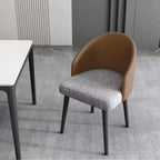 Minimalist Black Upholstered Fabric Dining Chair Low Back