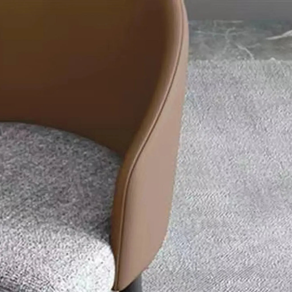 Minimalist Black Upholstered Fabric Dining Chair Low Back