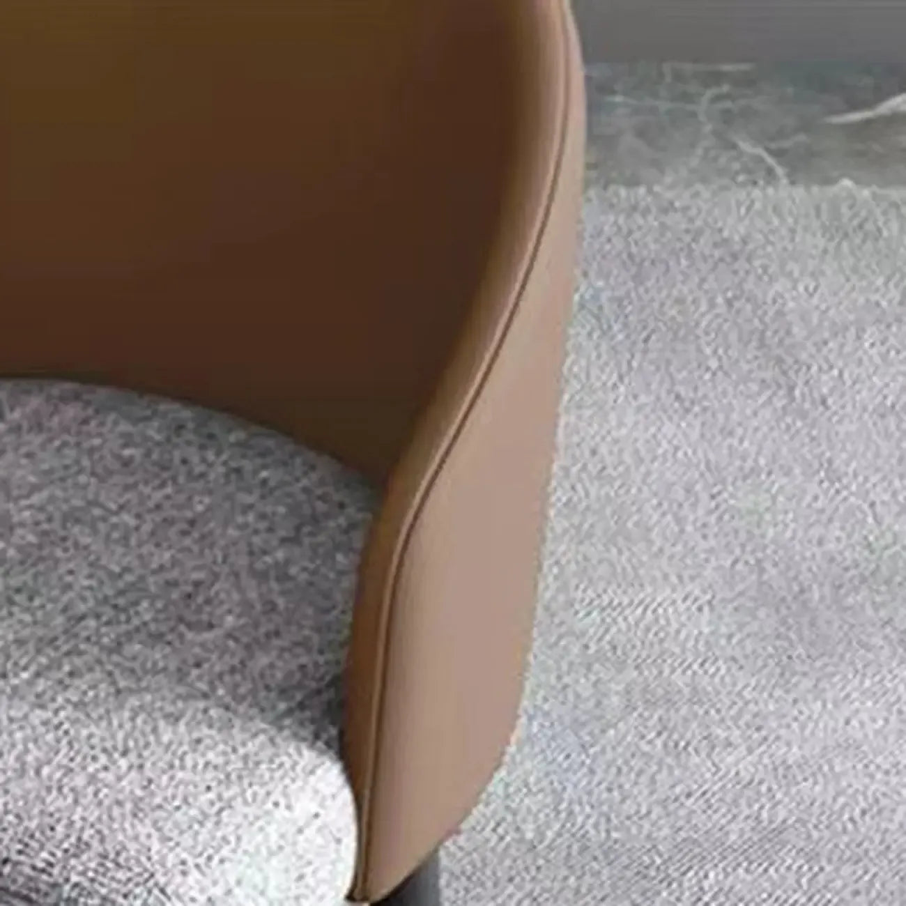 Minimalist Black Upholstered Fabric Dining Chair Low Back