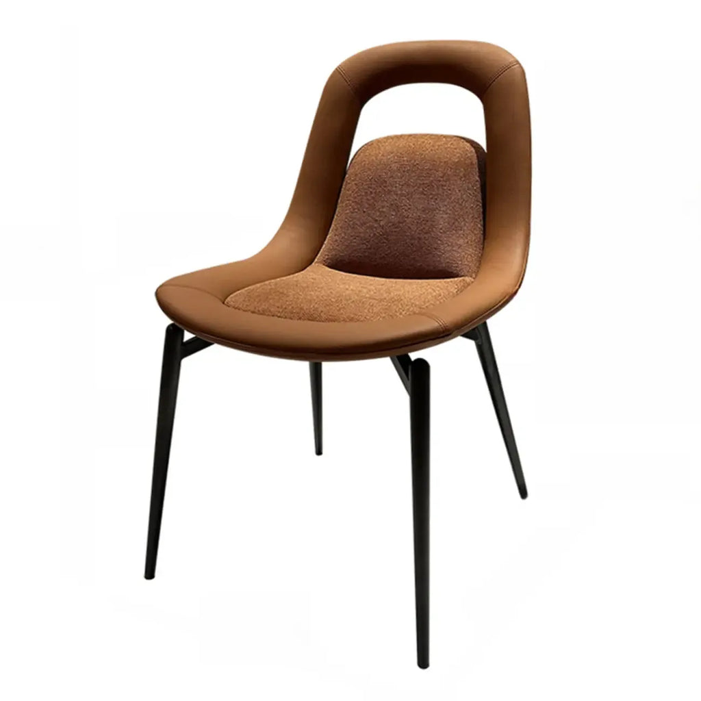 Contemporary Orange Upholstered Dining Chairs Open Back