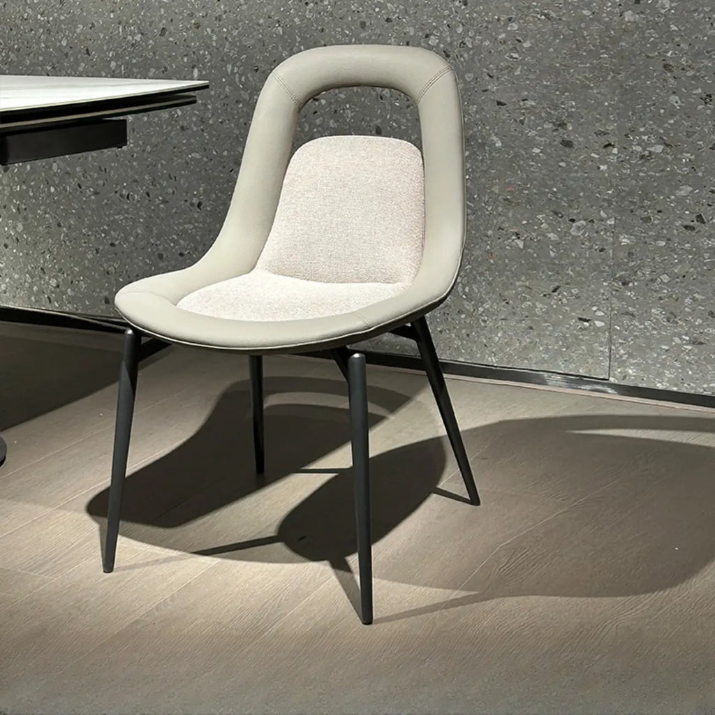 Contemporary Orange Upholstered Dining Chairs Open Back