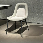 Contemporary Orange Upholstered Dining Chairs Open Back