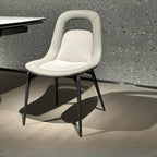 Contemporary Orange Upholstered Dining Chairs Open Back