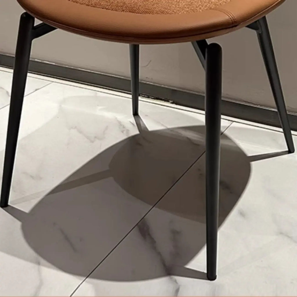 Contemporary Orange Upholstered Dining Chairs Open Back