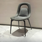 Contemporary Orange Upholstered Dining Chairs Open Back