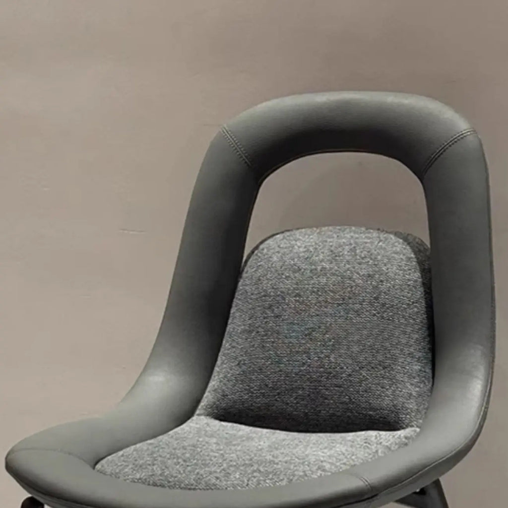 Contemporary Orange Upholstered Dining Chairs Open Back