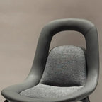 Contemporary Orange Upholstered Dining Chairs Open Back
