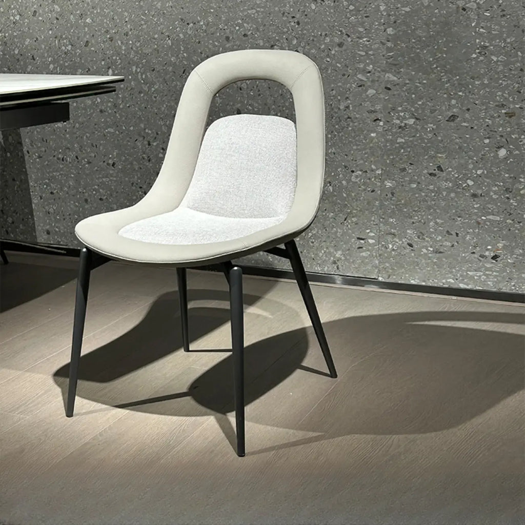 Contemporary Orange Upholstered Dining Chairs Open Back