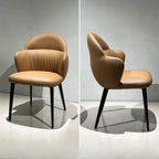 Contemporary Orange Upholstered Dining Chairs Open Back