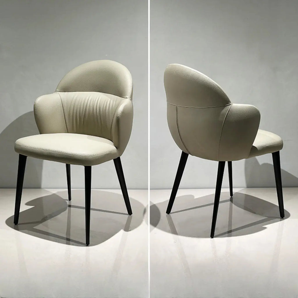 Contemporary Orange Upholstered Dining Chairs Open Back
