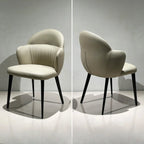 Contemporary Orange Upholstered Dining Chairs Open Back