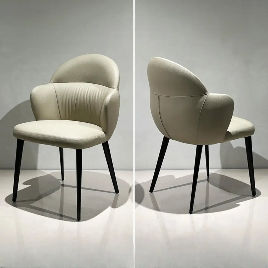 Contemporary Orange Upholstered Dining Chairs Open Back