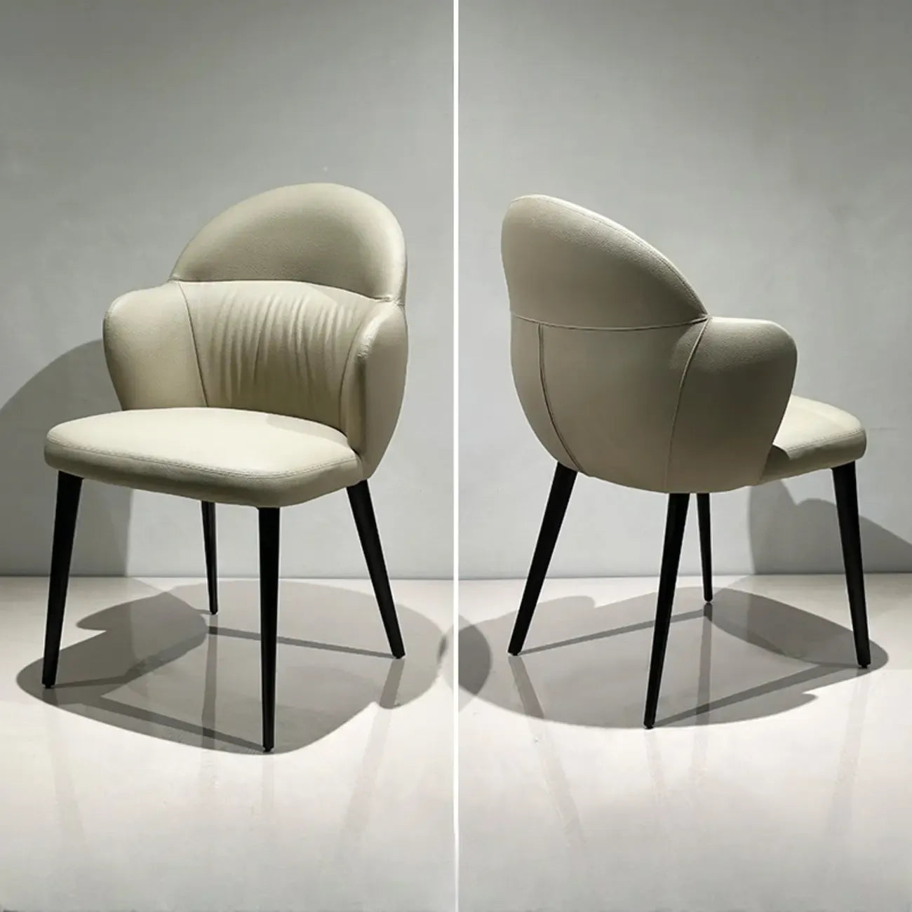 Contemporary Orange Upholstered Dining Chairs Open Back