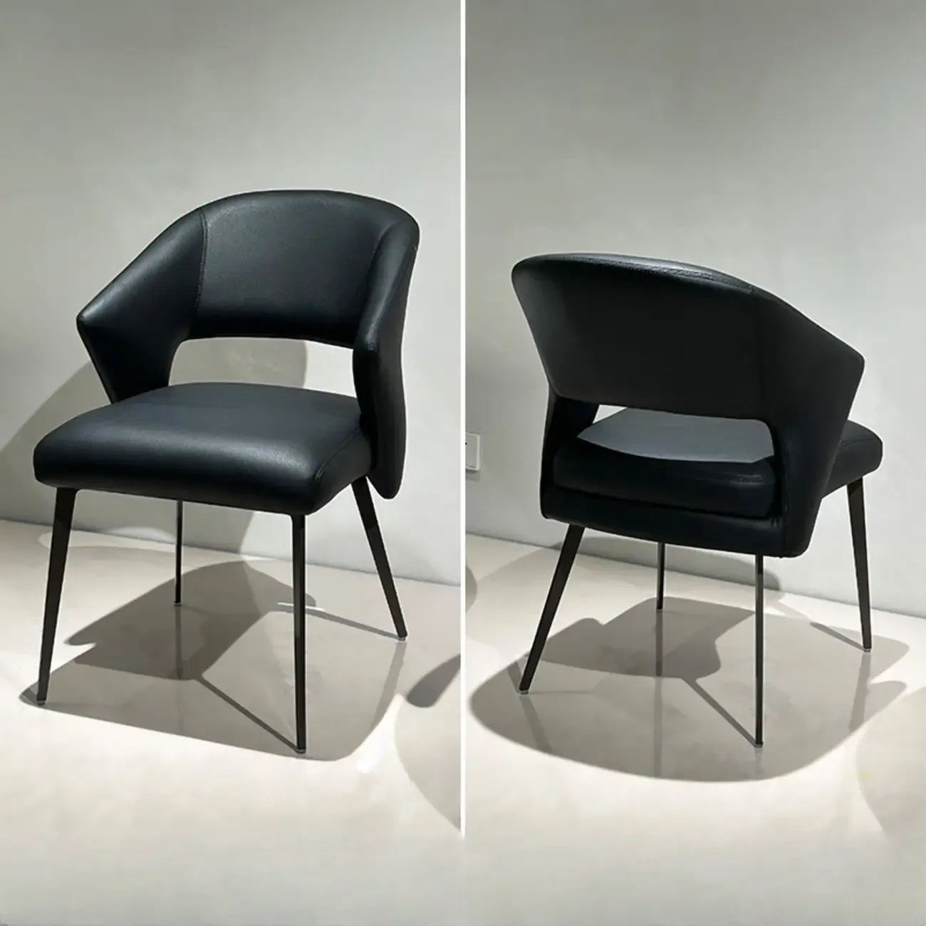 Contemporary Orange Upholstered Dining Chairs Open Back