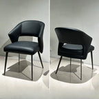 Contemporary Orange Upholstered Dining Chairs Open Back