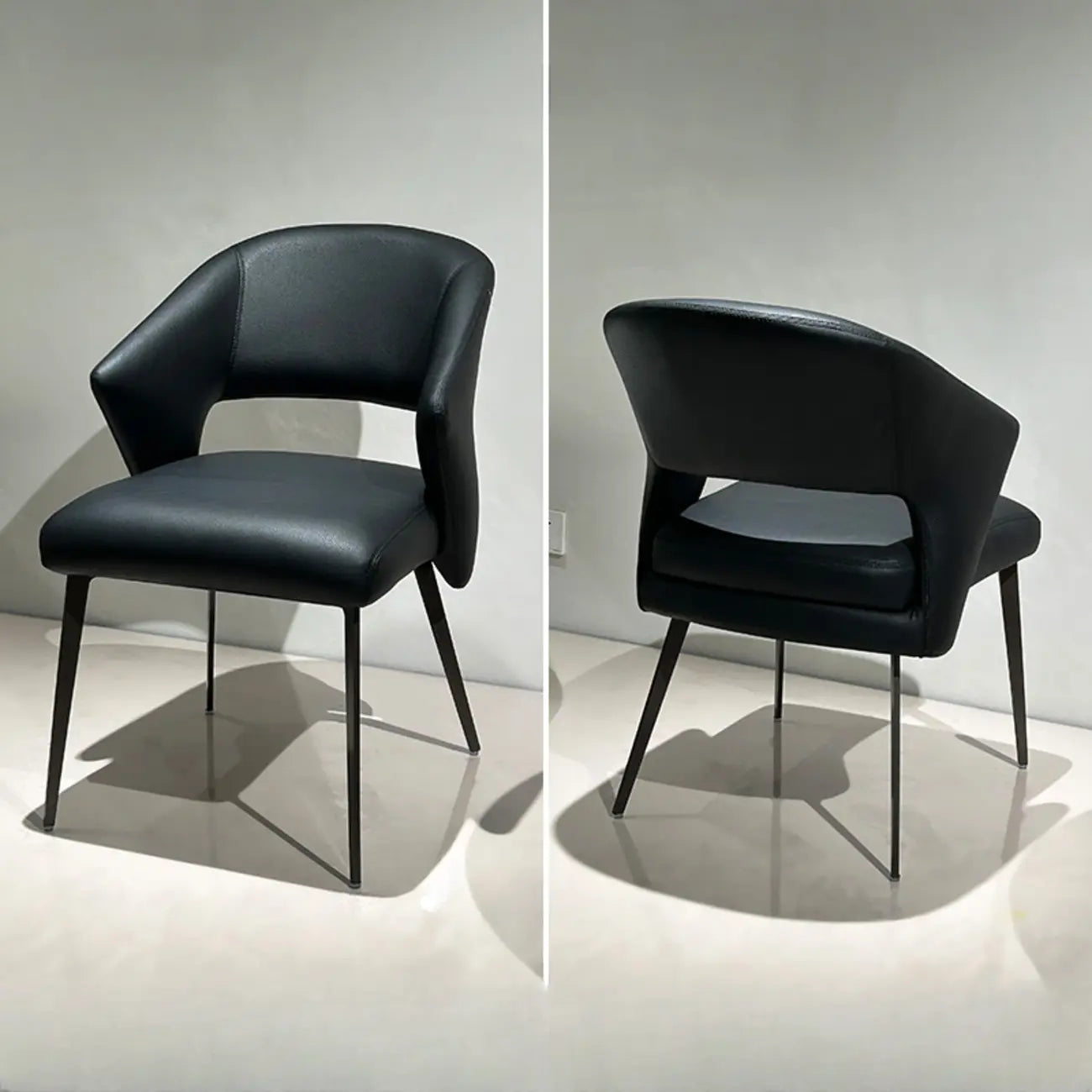 Contemporary Orange Upholstered Dining Chairs Open Back