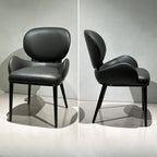 Contemporary Orange Upholstered Dining Chairs Open Back