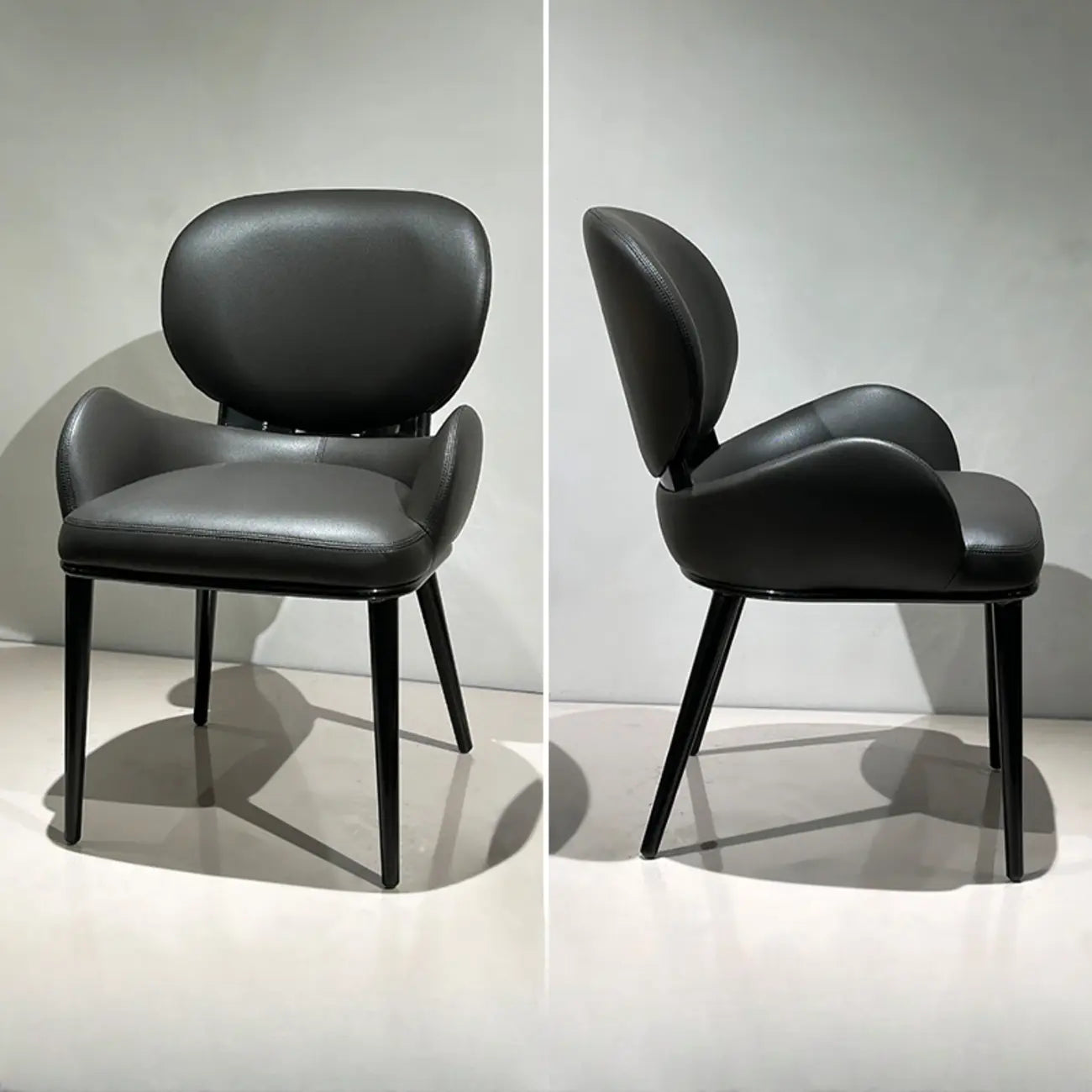 Contemporary Orange Upholstered Dining Chairs Open Back