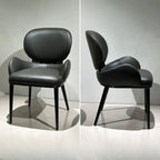 Contemporary Orange Upholstered Dining Chairs Open Back